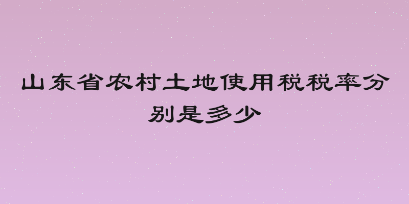 山东省农村土地使用税税率分别是多少