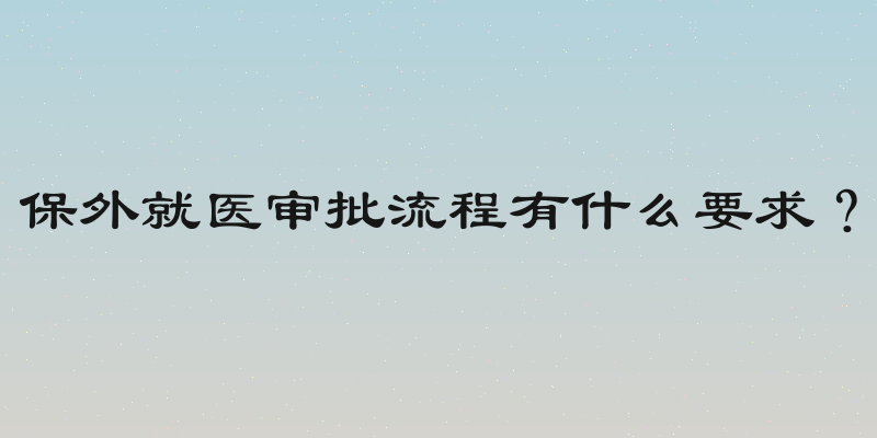 保外就医审批流程有什么要求？
