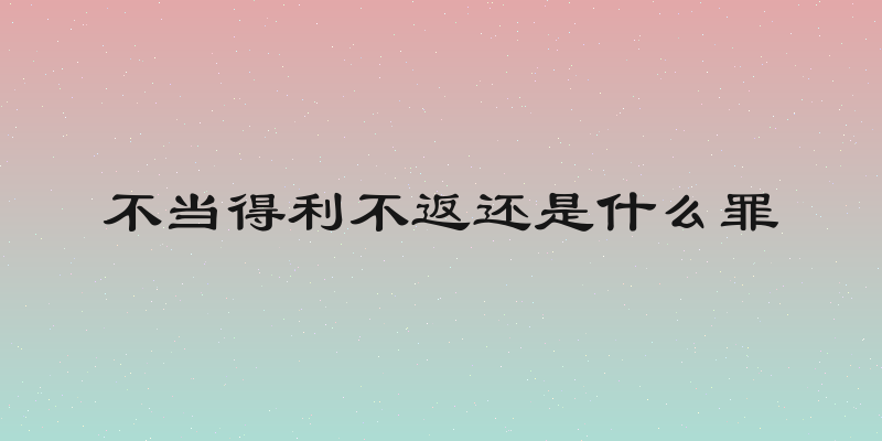 不当得利不返还是什么罪