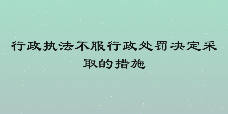 行政执法不服行政处罚决定采取的措施