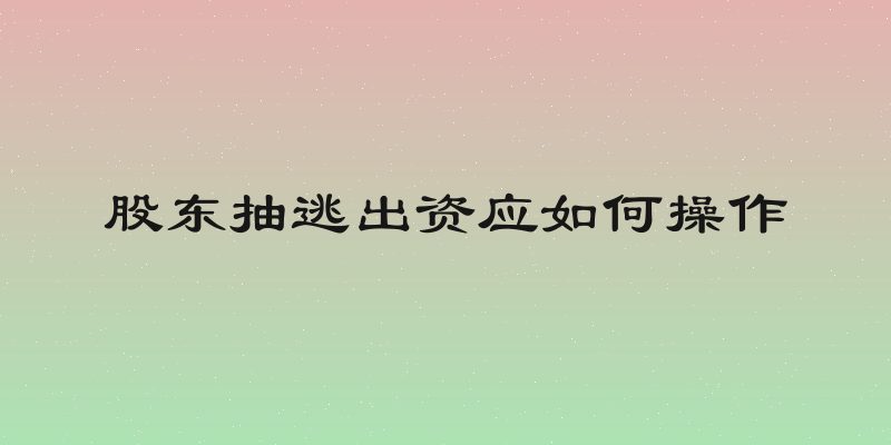 股东抽逃出资应如何操作