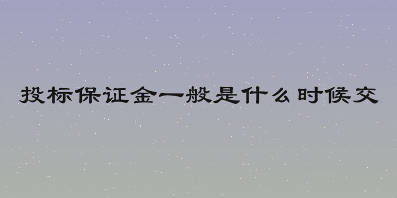 投标保证金一般是什么时候交