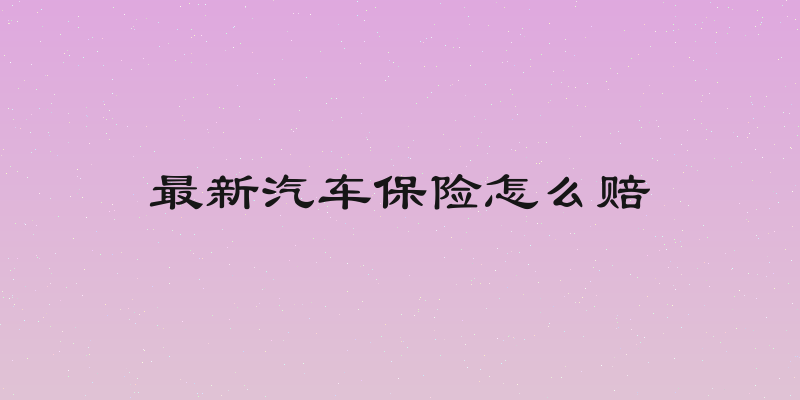 最新汽车保险怎么赔