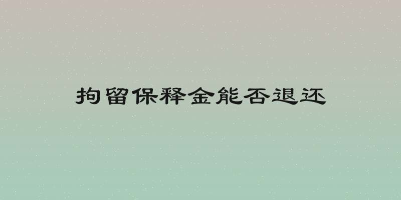 拘留保释金能否退还