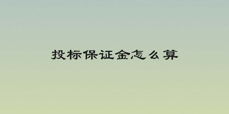 投标保证金怎么算
