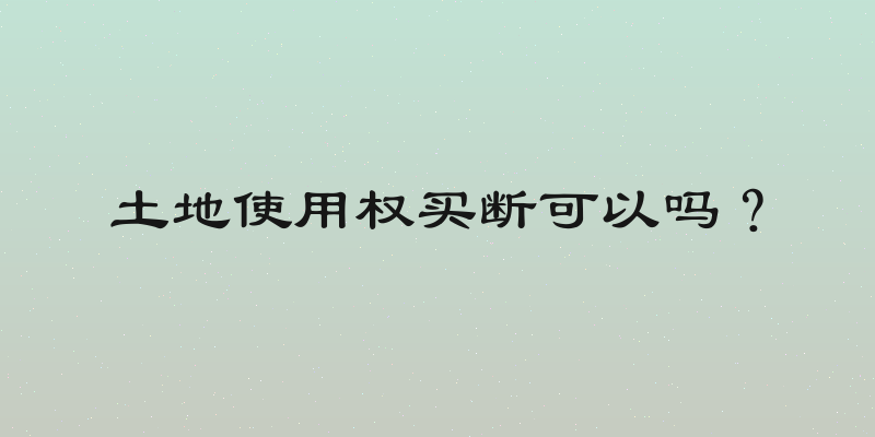 土地使用权买断可以吗？