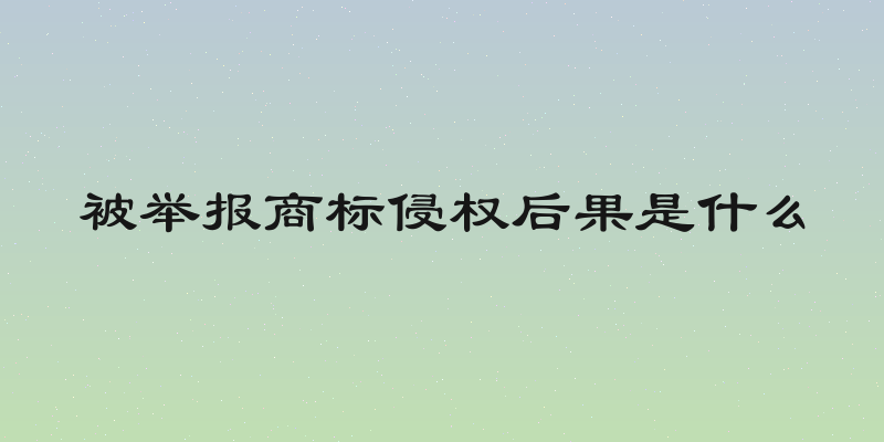被举报商标侵权后果是什么