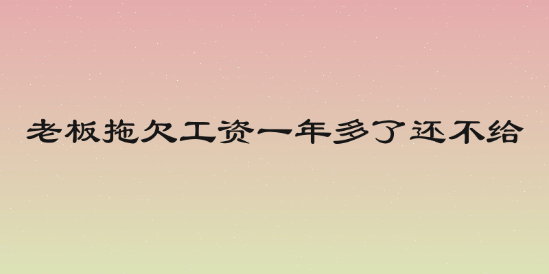 老板拖欠工资一年多了还不给