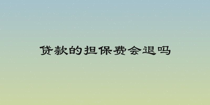 贷款的担保费会退吗
