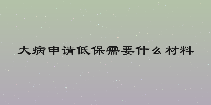 大病申请低保需要什么材料