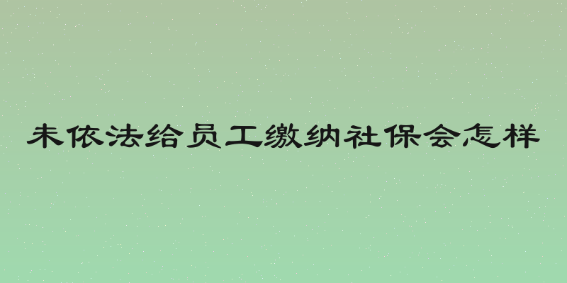 未依法给员工缴纳社保会怎样