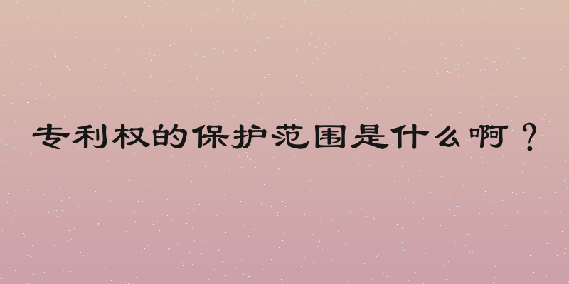 专利权的保护范围是什么啊？