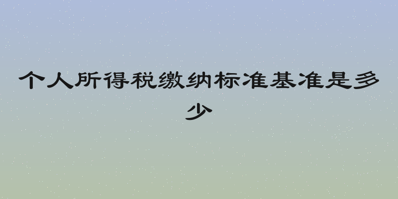 个人所得税缴纳标准基准是多少