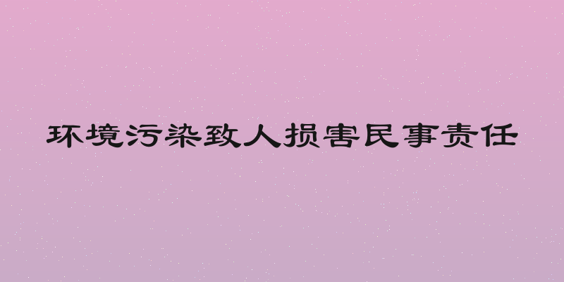 环境污染致人损害民事责任