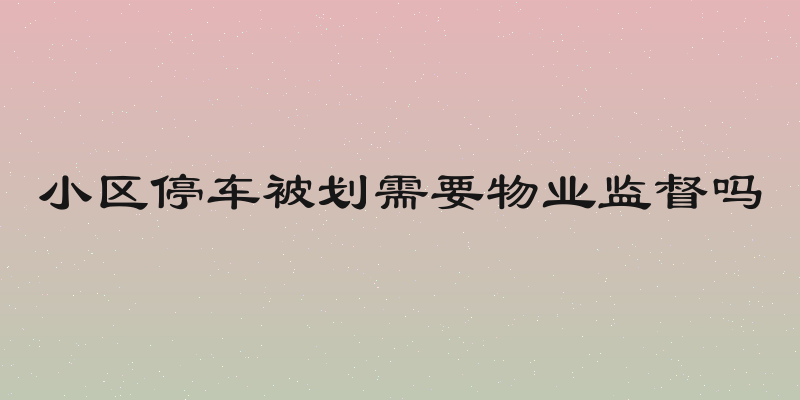 小区停车被划需要物业监督吗