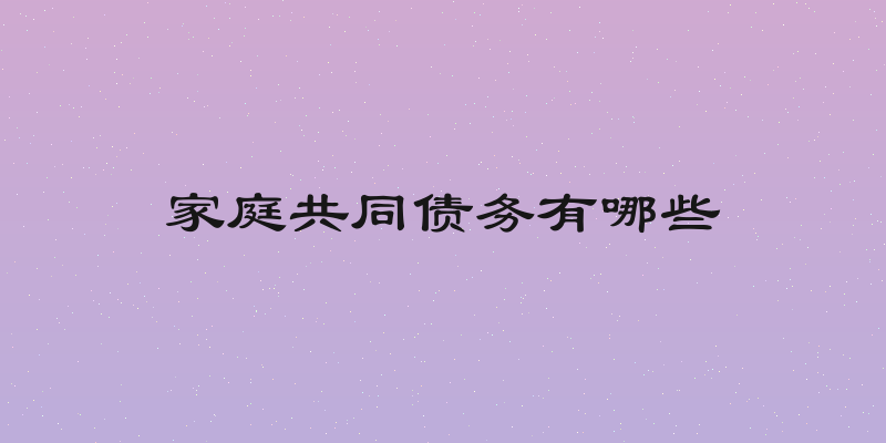 家庭共同债务有哪些