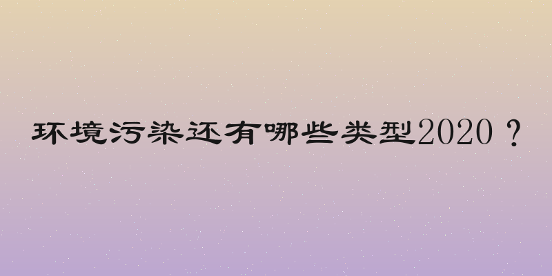 环境污染还有哪些类型2020？