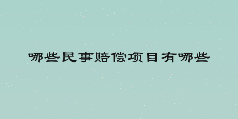 哪些民事赔偿项目有哪些