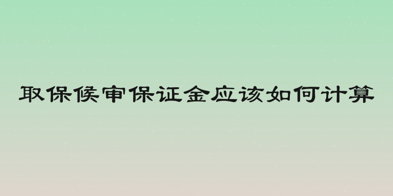 取保候审保证金应该如何计算