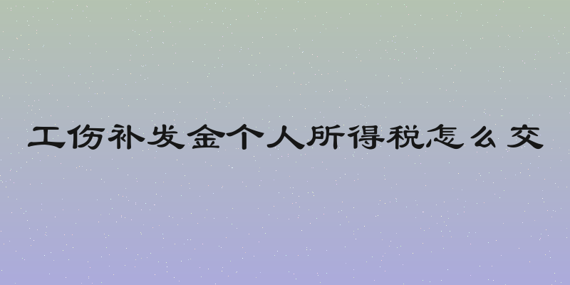 工伤补发金个人所得税怎么交