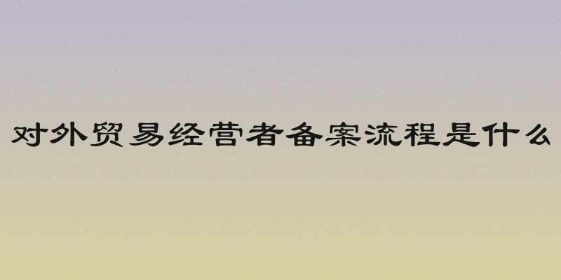 对外贸易经营者备案流程是什么