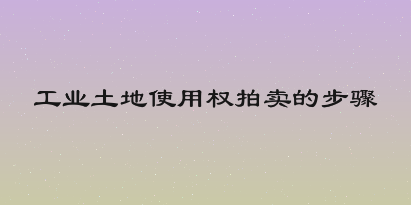 工业土地使用权拍卖的步骤