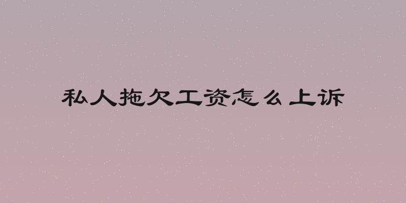 私人拖欠工资怎么上诉
