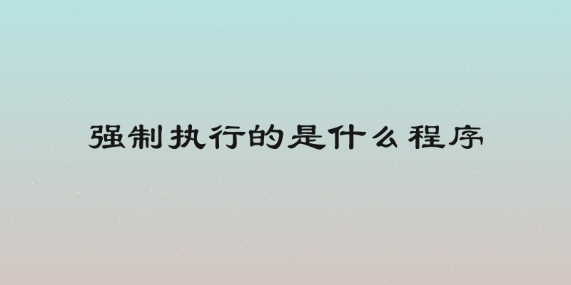 强制执行的是什么程序