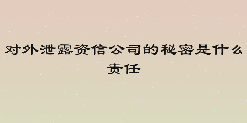 对外泄露资信公司的秘密是什么责任