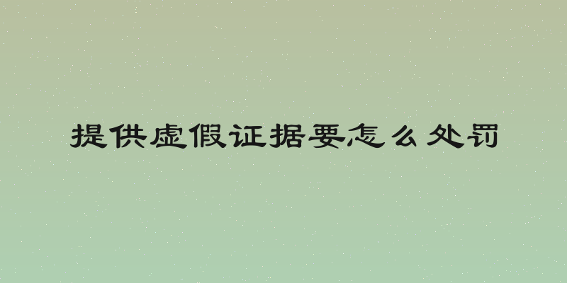 提供虚假证据要怎么处罚