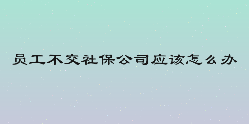 员工不交社保公司应该怎么办