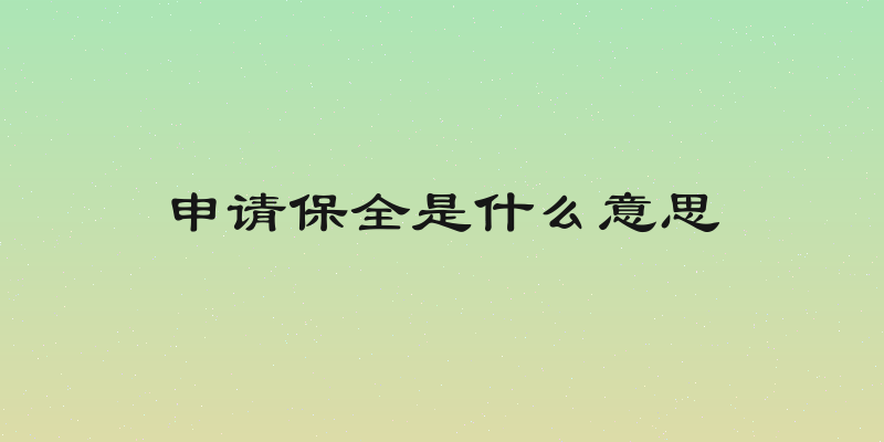 申请保全是什么意思