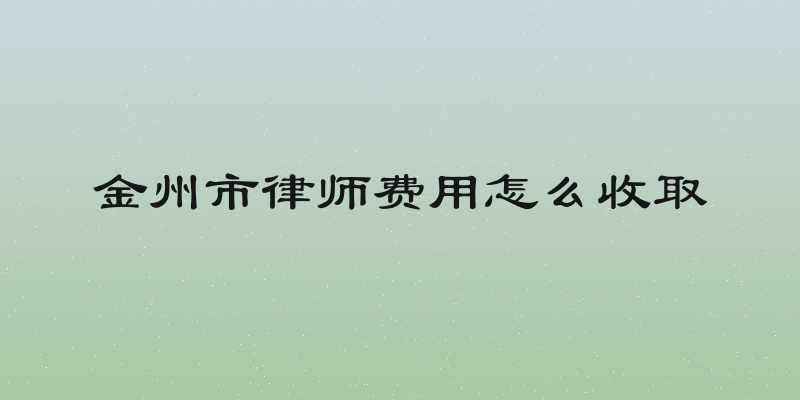 金州市律师费用怎么收取