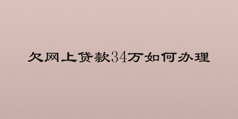 欠网上贷款34万如何办理