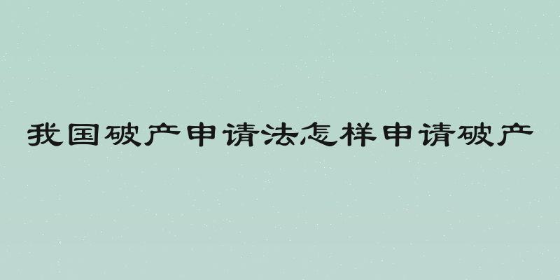 我国破产申请法怎样申请破产