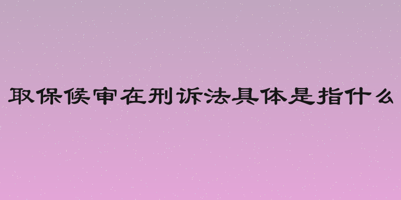 取保候审在刑诉法具体是指什么