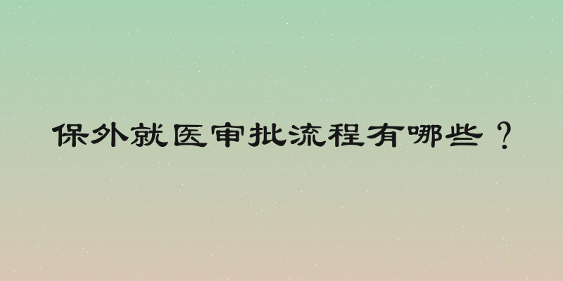保外就医审批流程有哪些？