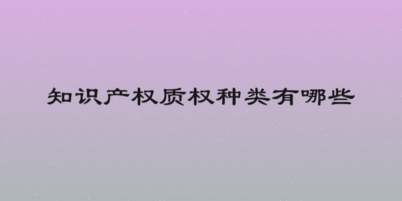 知识产权质权种类有哪些