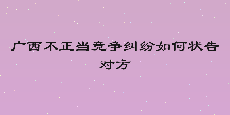 广西不正当竞争纠纷如何状告对方