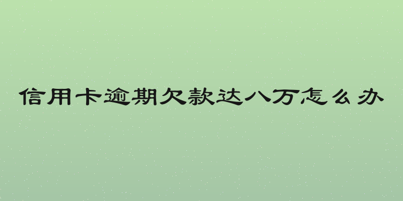 信用卡逾期欠款达八万怎么办