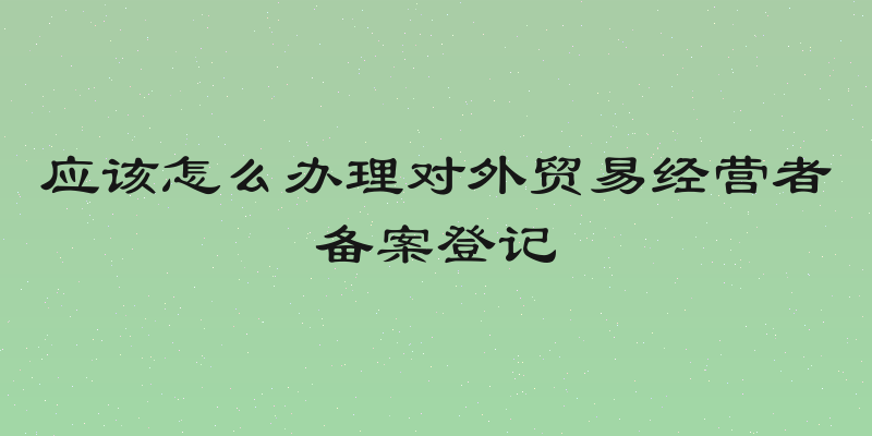应该怎么办理对外贸易经营者备案登记