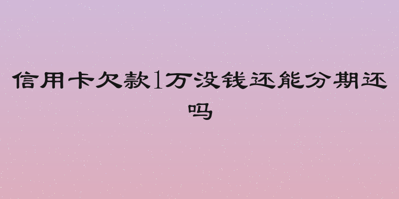 信用卡欠款1万没钱还能分期还吗