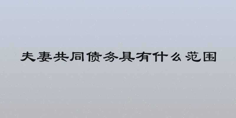夫妻共同债务具有什么范围