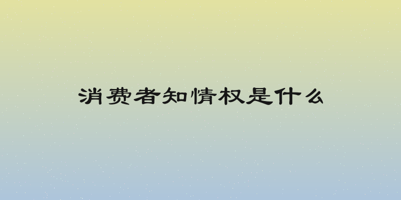 消费者知情权是什么