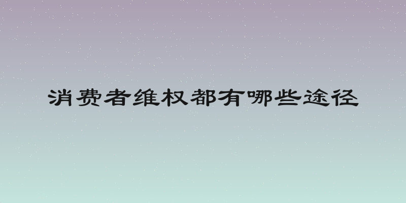消费者维权都有哪些途径