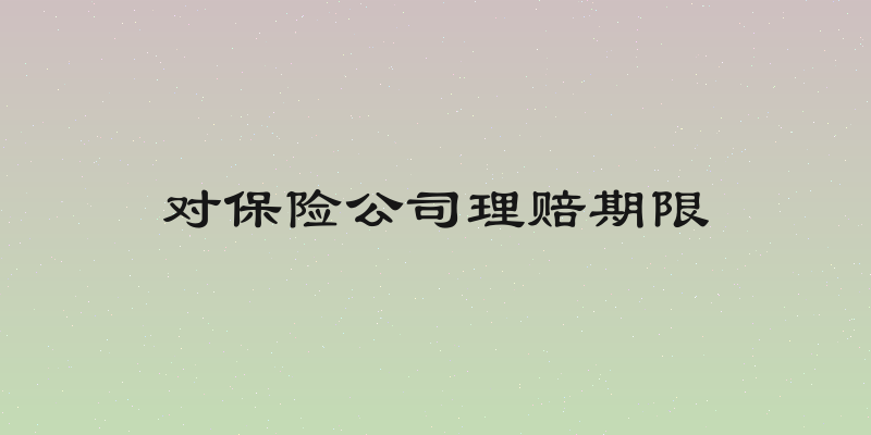对保险公司理赔期限