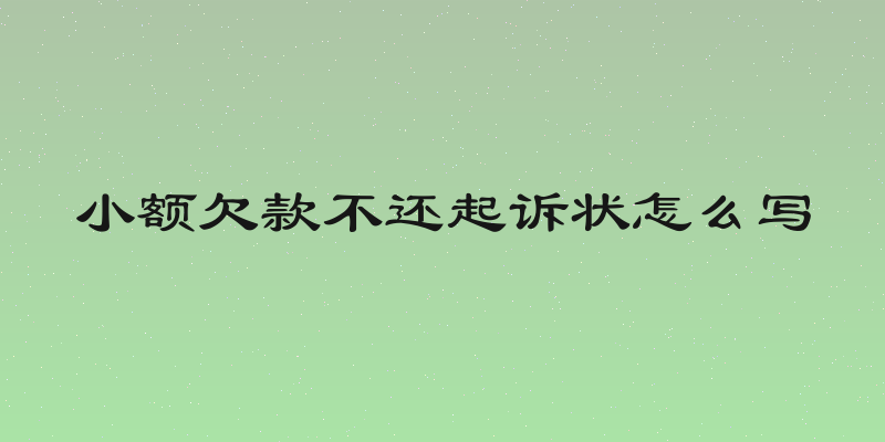 小额欠款不还起诉状怎么写
