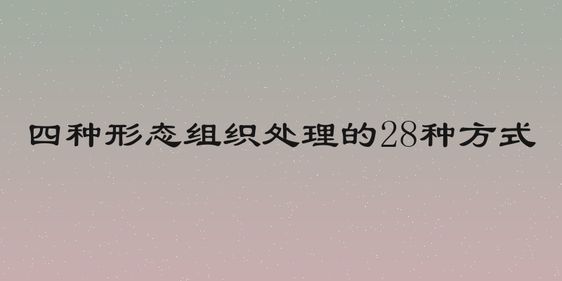 四种形态组织处理的28种方式