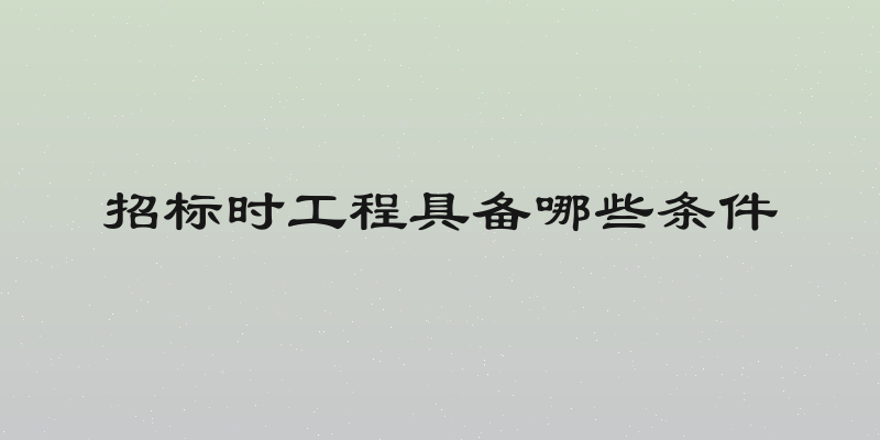 招标时工程具备哪些条件