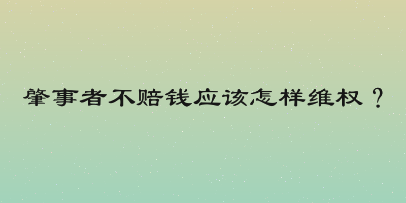肇事者不赔钱应该怎样维权？